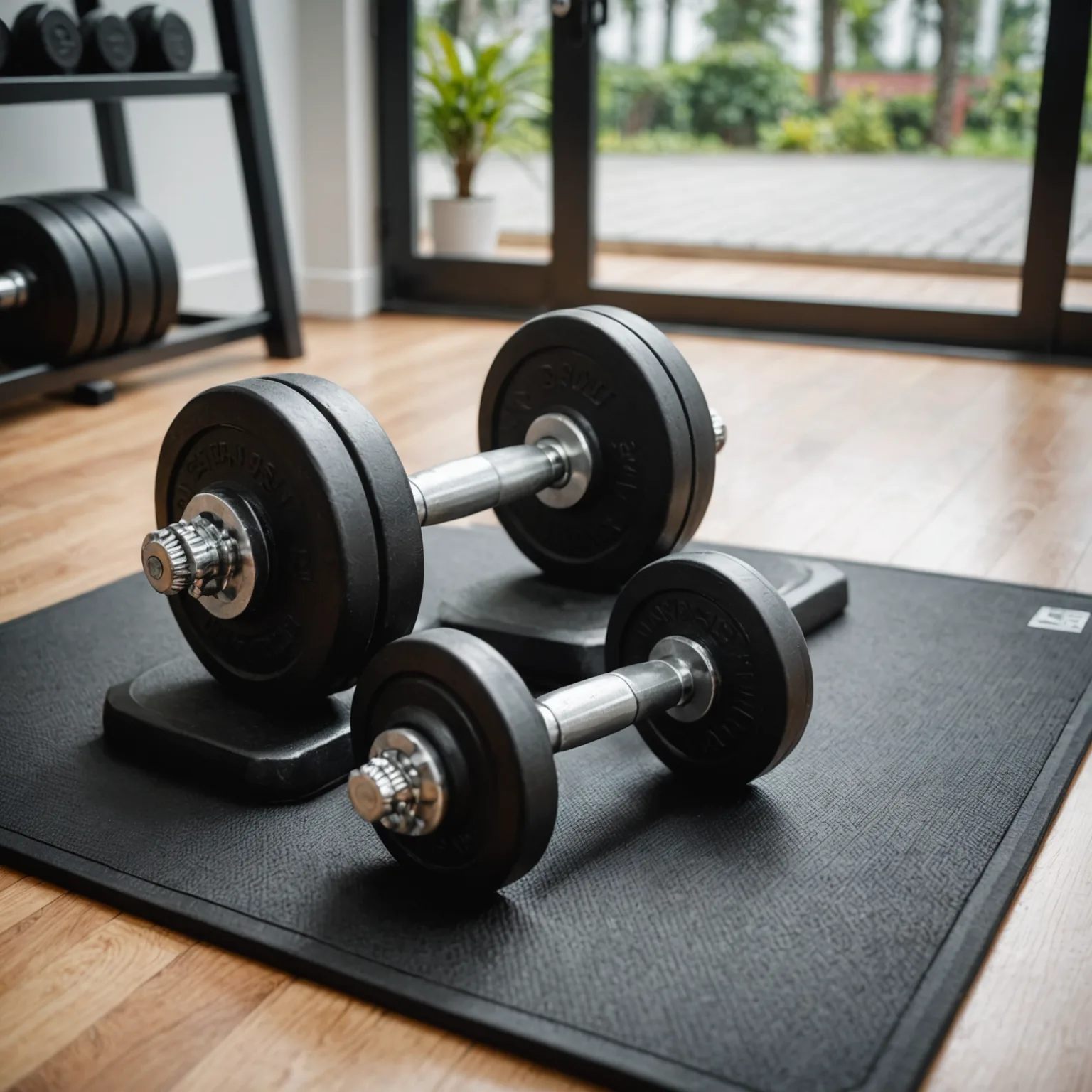 Good Condition 20kg Adjustable Cast-Iron Dumbbell Set for Sale