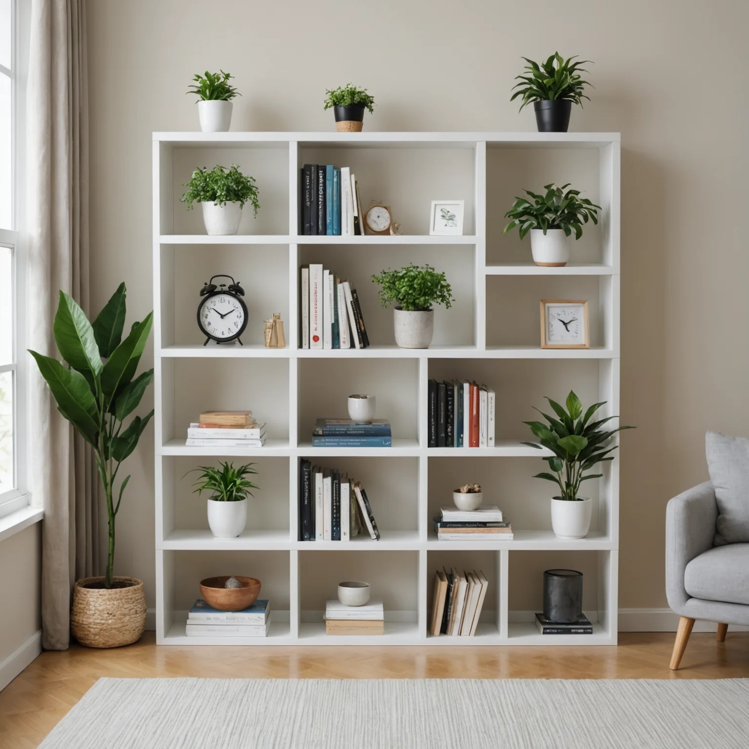 White four-by-two cube shelving unit for sale in Shah Alam